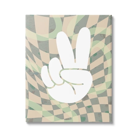 Stupell Industries Patterned Peace Symbol Abstract Painting Gallery Wrapped Canvas Print Wall Art, 16 x 20