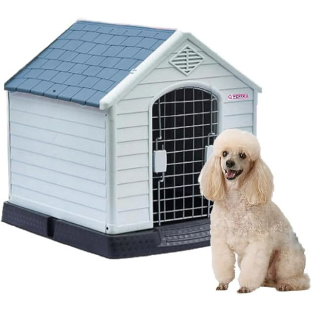 Casa Para Pero Q Perrón Raza Chica Con Puerta Color Azul