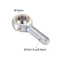 thumbnail image 3 of Unique Bargains POS10 Roulement d'Extrémité de Tige Sphérique 10mm Alésage Joint Auto-Lubrifié Roulement M10x1.5 Main Gauche Filetage Mâle, 3 of 6