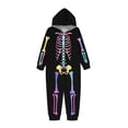 thumbnail image 3 of Abomasnow Matching Family Pajamas Sets Skeleton Glow in Dark Funny Hooded Jumpsuit Halloween Hooded One-Piece Zipper Pjs Family Romper Jammies, 3 of 4