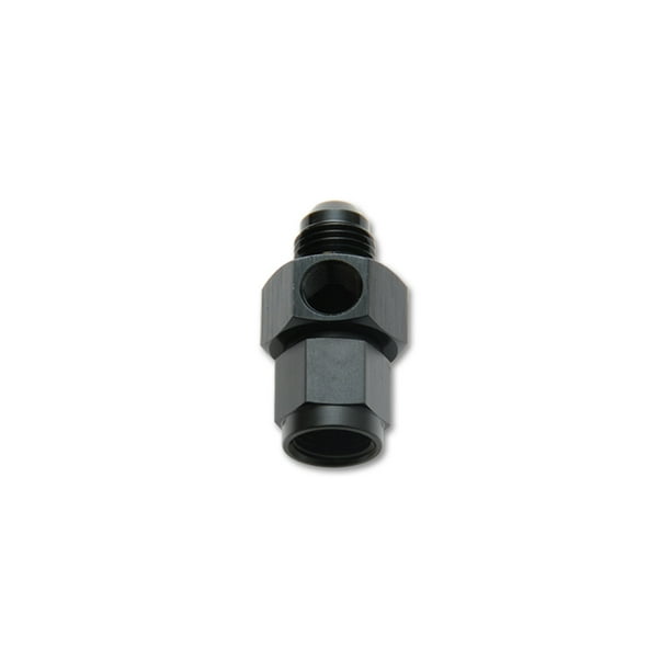 Vibrant Performance 16486 Adapter Fitting Fabrication Components -6AN Male  To -6AN Female With 1/8 Inch NPT Port; Andodized; Black; Aluminum; Single 
