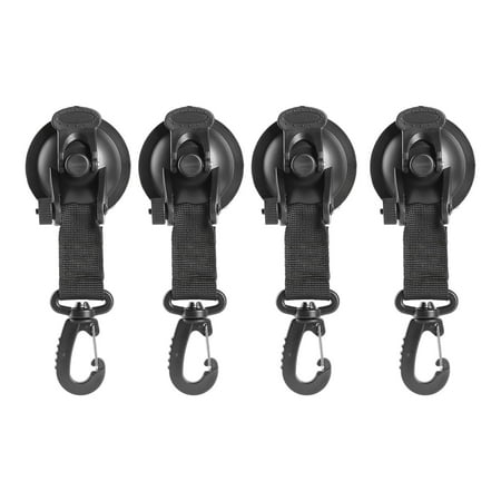 

LINASHI Suction Cup Hook with Adjustable Straps 1/4 Pcs Heavy Duty Suction Cup Adjustable Hook for Camping Tarp Accessory Heavy-duty Suction Cup Hook