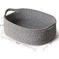 thumbnail image 2 of Decorative Coiled Rope Woven Baskets, Square Base Storage Bins for Closets, Cabinets, Rack, Shelves - (Mixed Grey, 13.0"x 9.8"x 4.7", Set of 2), 2 of 7