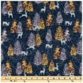 thumbnail image 2 of Metallic Christmas Trees Calico Cotton Fabric, 2 of 2