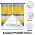 thumbnail image 3 of Yellow Grey Abstract Swag Curtain Valance for Windows, Lines Geometric Window Treatments Short Swag Topper for Kitchen Windows Bathroom Bedroom, 36"x63", 3 of 8
