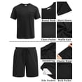 thumbnail image 5 of COOFANDY Men's Waffle Shirt and Shorts Set 2 Piece Outfits Casual Summer Tracksuits Set with Pockets, 5 of 5
