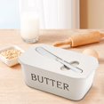 thumbnail image 6 of BUTOMKY Butter Dish with Lid - Plastic Butter Storage Container, Large Countertop Butter Keeper for Refrigerator & Kitchen (Includes Butter Knife) White, 6 of 7