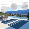 thumbnail image 3 of Navy Blue White Stripe Outdoor Rug 4x6 Ft - Reversible Patio Rug Outdoor Camping Rugs, Modern Rustic Vertical Striped Washable Indoor Outdoor Area Rugs, Non-Slip Outdoor Carpet Runner for Deck/Porch, 3 of 8