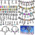 thumbnail image 1 of Kit de fabricación de joyería navideña, 112 Uds., pulsera con dijes, collares, regalo, cuentas de aleación Pandora, pulsera para niños Diy, 1 of 5