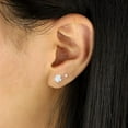 thumbnail image 6 of Cterwk 7 Pairs Stud Earrings 316L Steel Flat Back Earrings for Women Men Silver Cubic Zirconia Studs Earrings, Gold, 6 of 6