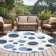thumbnail image 4 of Round Area Rugs Collection 8 Ft, Blue Polka Dots Non-Slip Residential Carpet, Modern Abstract Art Indoor Crawling Mats Runner Rugs for Living Room/Dining Room/Bedroom, 4 of 8