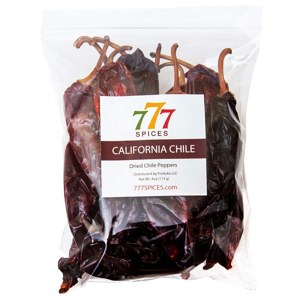 4oz California Dried Whole Chilies Peppers, Anaheim Chile Seco Pods by