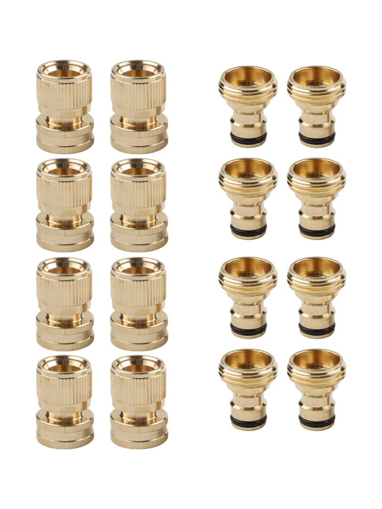 8pcs 3/4" Garden Hose Quick Connect Water Hose Fit Brass Female Male Connector