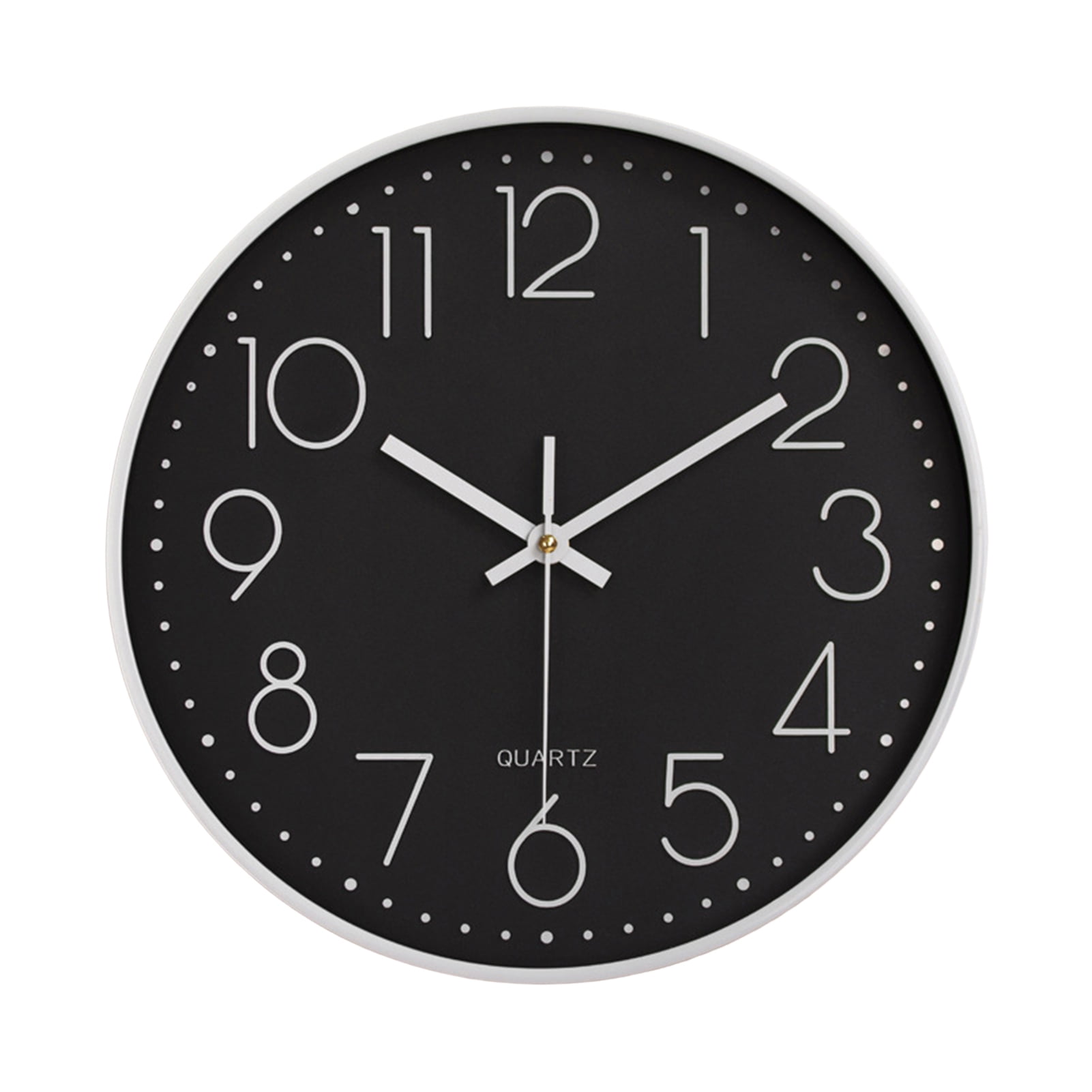 Silent Wall Clock 8 Inch, Embossed Scale, Round Dial, Pointer Display