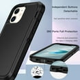 thumbnail image 5 of I-HONVA Compatible with iPhone 12/iPhone 12 Pro Case,3-Layer Military Grade Drop Protection Anti-Slip Bumper Rugged Shockproof Dustproof Protection 6.1 inch Phone Case,Black, 5 of 7