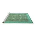 thumbnail image 2 of Ahgly Company Machine Washable Indoor Round Persian Turquoise Blue Traditional Area Rugs, 7' Round, 2 of 4