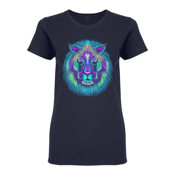 Colorful Lion Head Design Shaped Tee Women's -Image by Shutterstock