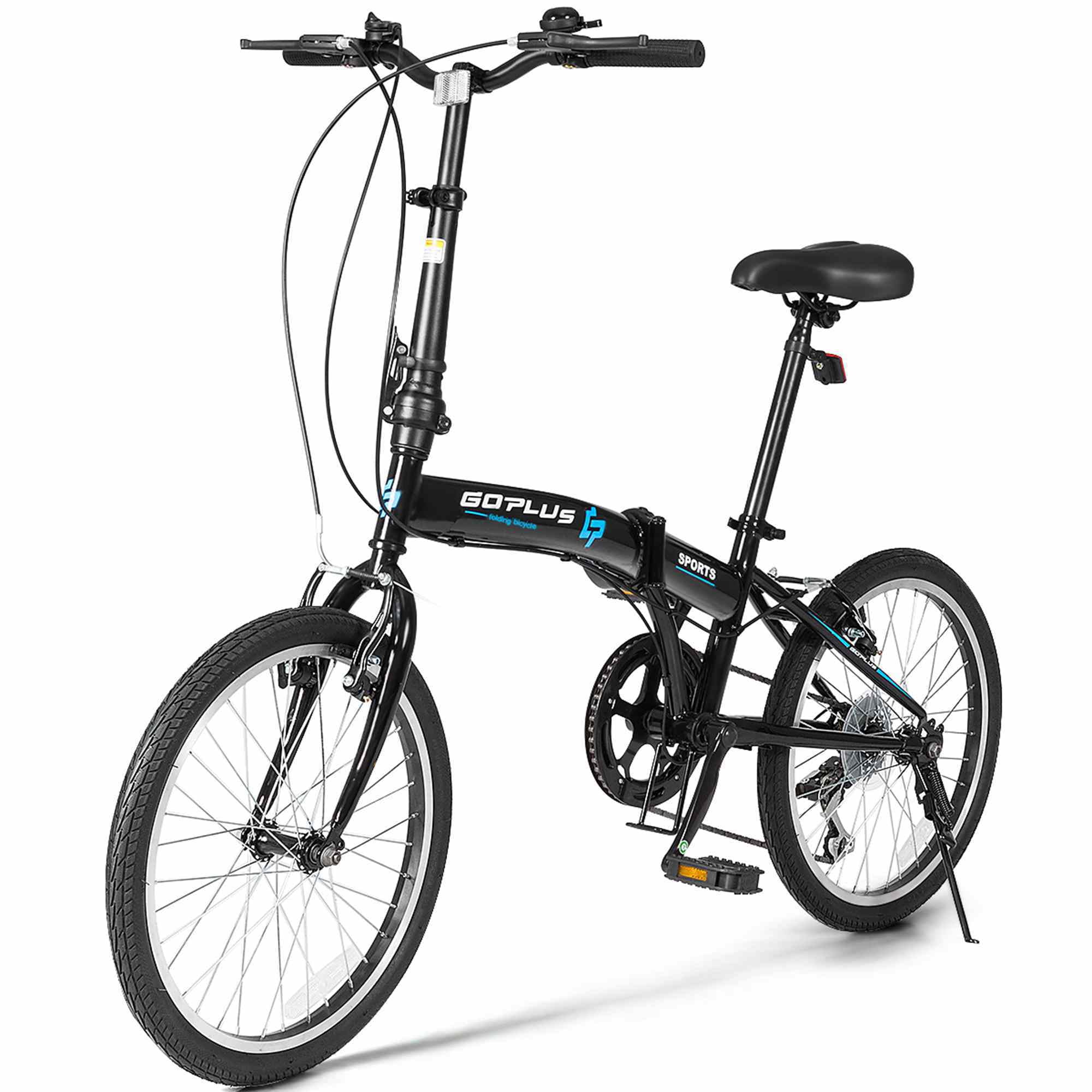Goplus 20 7 Speed Folding Bicycle Bike for Adult Lightweight Iron Frame Dual V Brakes Walmart