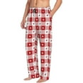 thumbnail image 2 of Uemuo Plaid Heart Pattern Men's Wide Leg Palazzo Lounge Pants with Pockets Light Weight Loose Comfy Casual Pajama Pants-X-Large, 2 of 9