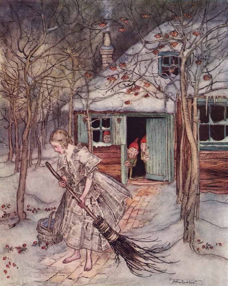 What Did She Find There But Real Ripe Strawberries Illustration By Arthur Rackham From Grimms Fairy Tale The Three Little Men In The Wood Published Late 19Th Century Canvas Art - Ken Welsh Design Pic