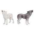thumbnail image 1 of 2pcs Howling Wolf Action Figure Figurines Toys Howling Wolf Animal Model Educational Presents for Kids, 1 of 4