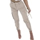 thumbnail image 5 of VISgogo Pantalones cargo para mujer, pantalones de cintura alta con estampado de cuadros/color sólido con bolsillos VISgogo  moda, 5 of 6