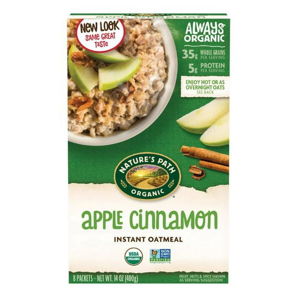 Nature's Path - Instantanée Flocons d'Avoine Cannelle Bio 8 Paquets, 400g