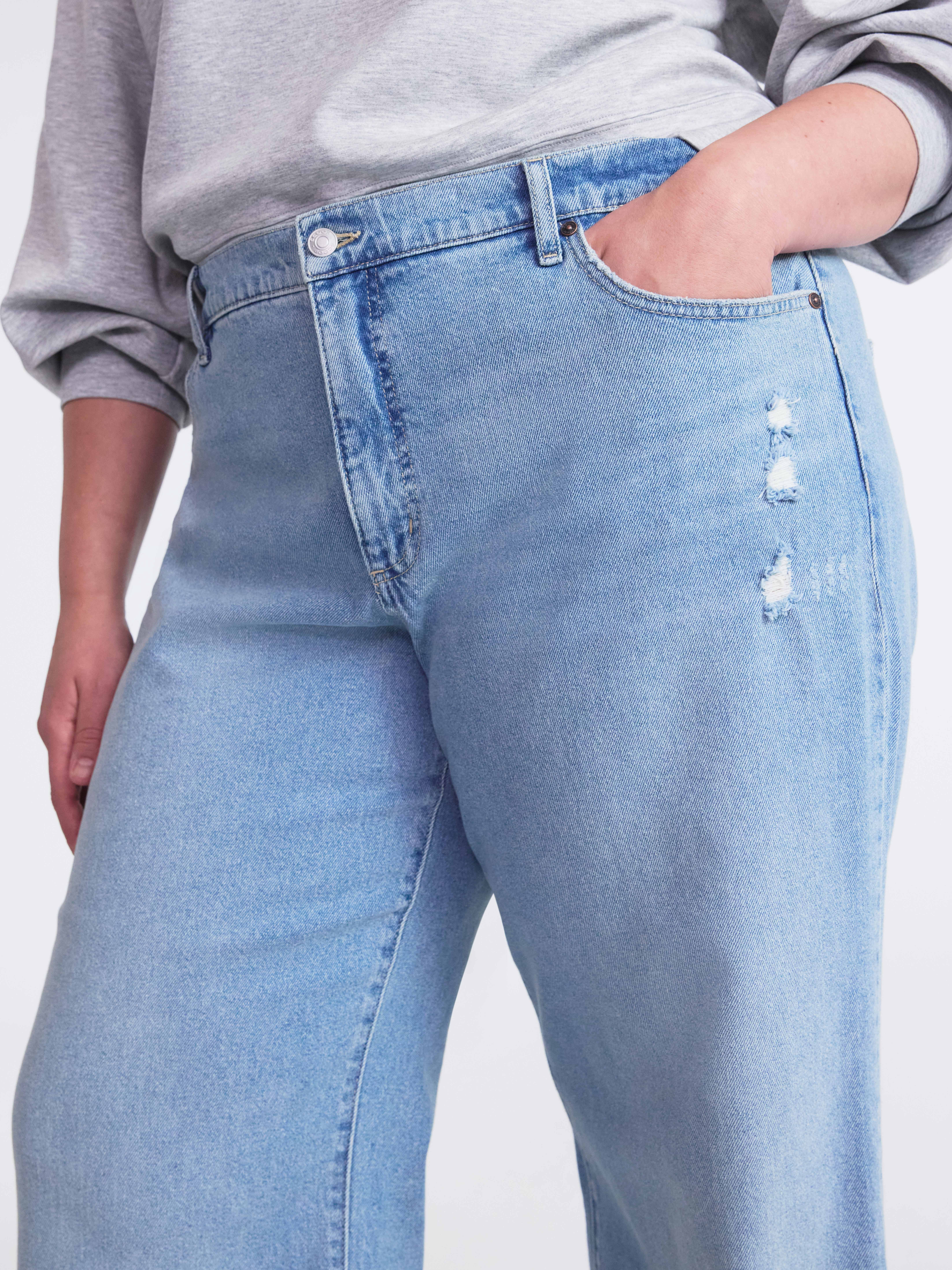 Scoop Women’s and Women’s Plus Baggy Wide Leg Jeans, Sizes 0-26