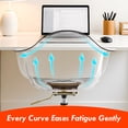 thumbnail image 5 of Clear Desk Chair, Adjustable Acrylic Home Office Chair with Wheels, Swivel Vanity Rolling Chair Swivel Task Chair for Office, Home, Make Up, Small Space, Bed Room(Gold), 5 of 7