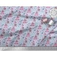 thumbnail image 3 of Soimoi Blue Rayon Fabric Snowman,Candies & Gift Box Christmas Decor Fabric Printed Yard 56 Inch Wide, 3 of 3