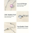 thumbnail image 6 of Silver Ankle Bracelet for Women, Waterproof Layered Ankle Round Gem Birthstone Anklets, Summer Beach Foot Jewelry, Adjustable 8.5"-10.5", 6 of 14