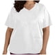 thumbnail image 1 of Tamaño Más Manga Corta Tops para las Mujeres V Cuello Bolsillo Suéter Blusa Casual Camisa Uniforme, 1 of 6