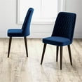thumbnail image 3 of Pemberly Row 36"H Mid-Century Velvet Dining Chair in Navy Blue (Set of 2), 3 of 6