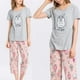thumbnail image 2 of Tops de pijama para mujer con pantalones capri Conjuntos de pijama Adepaton CJWUS-4749, 2 of 5