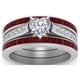 thumbnail image 1 of Anillos para mujer, regalos para mujer, anillo de pareja, grano de madera, titanio, acero, corazón, anillo de tres capas, conjunto de anillos, anillo, 1 of 3