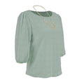 thumbnail image 3 of Blusa George para Mujer,  Manga Abullonada en Copa, Collar Como Accesorio Verde Talla 38, 3 of 4