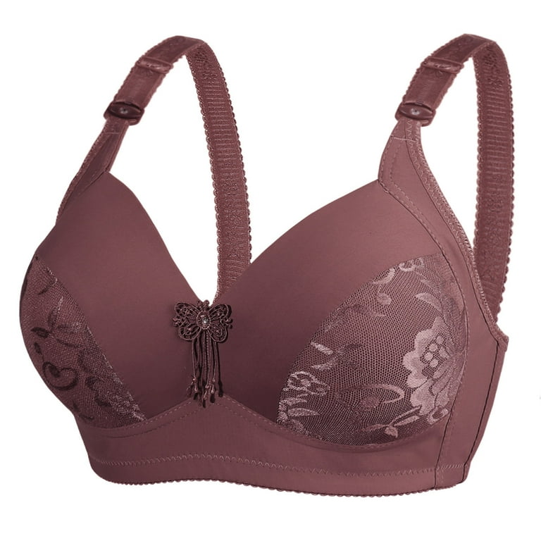 Eashery Lace Bras for Women Full-Freedom Comfort Front Closure Bra for  Women, Wireless Coffee 48