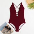 thumbnail image 2 of Gibobby Trajes de Baño para Mujer Nuevo traje de baño europeo y americano con espalda abierta y correa sexy para mujer(Rojo,G), 2 of 5