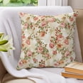 thumbnail image 3 of Pillow Covers 24x24 Set of 2, Pink Rose Fall Throw Pillow Covers Decorative Couch Cushion Cover, Thanksgiving Vintage Pastoral Floral Microfiber Soft Square Pillowcases for Bedroom Living Room Sofa, 3 of 9