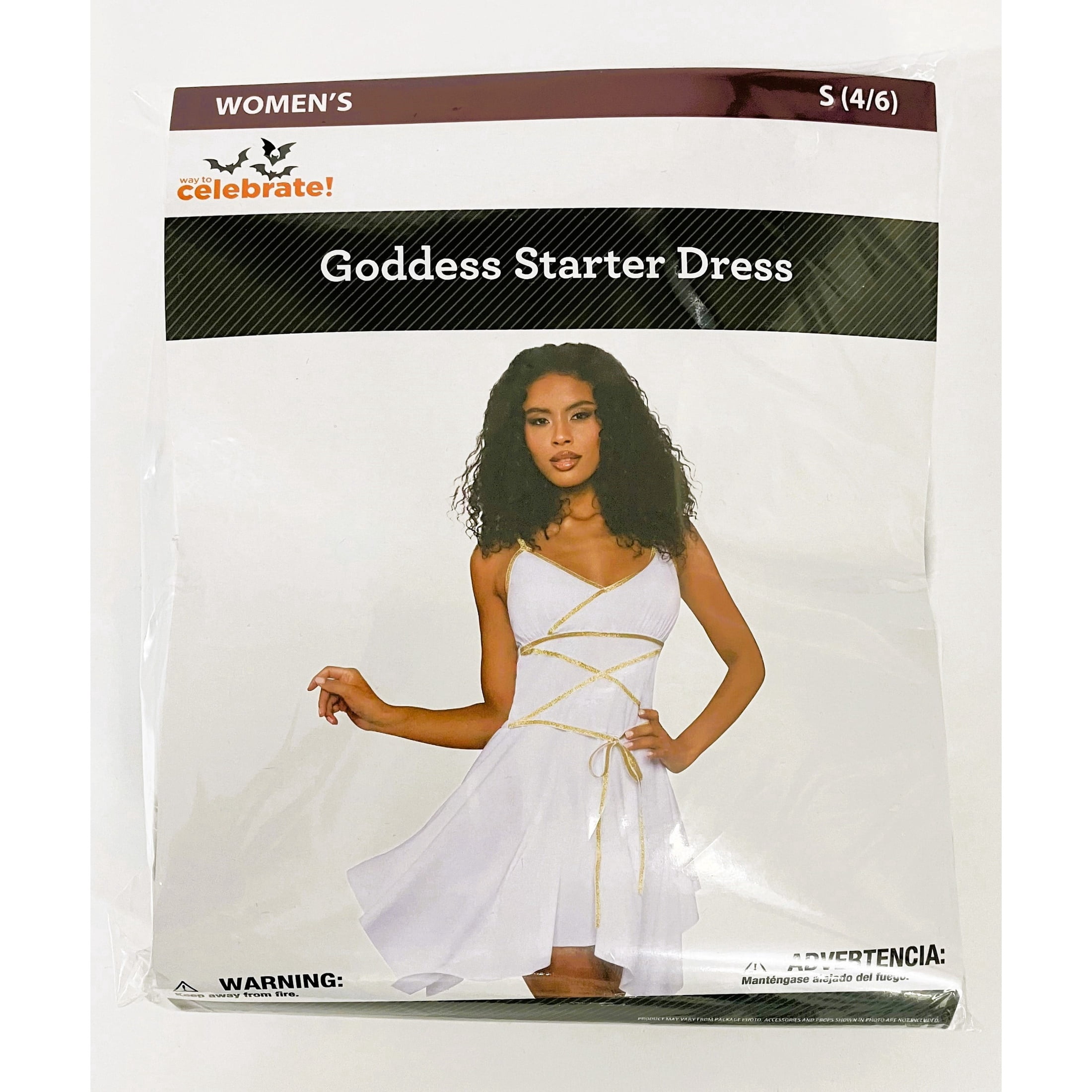 Goddess Starter Dress Accessory for Adults, White, S (4/6), Halloween by Way To Celebrate