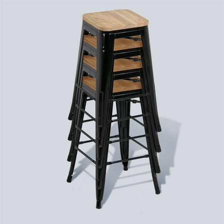 26" Counter Height Bar Stools Kitchen Pub Stool, Black ...