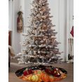 thumbnail image 4 of Burnt Orange Fall Christmas Tree Skirt 36 Inches Large Christmas Skirt Tree, Maple Leaf Pumpkins Thanksgiving Black Tree Skirt Christmas Decorations for Fireplace Party Holidays Indoor Outdoor, 4 of 7