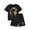 Black, variant on Kids Boys Summer Outfit Short Sleeve Round Neck Graphic Print Tee And Shorts Breathable Comfortable Two Piece Set For Casual Daily Wear,Black,11-12 Years