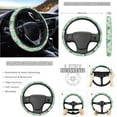 thumbnail image 3 of Yuyamidu 14 Pack Auto Seat Cover Sets Daisy Steering Wheel Cover Seat Belt Pads Gear Shift Hand Brake Cover Armrest Pad Waste Bin Rearview Mirror Cover Cup Holders Car Interior Accessories, Green, 3 of 7