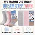 thumbnail image 3 of Girls Dream Step Yarn Crew Socks, 6 Pack, Soft Peek A Boo Style Breathable Socks, BLUE, M, 3 of 9