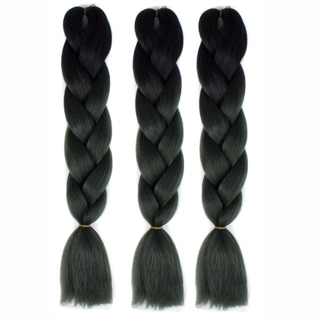 Fashion Gradient Long Braid Wavy Synthetic Hair Extension for Women Party Hairstyle
