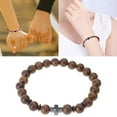 thumbnail image 2 of Necvior Men Wood Beads Bracelets Natural Wood Cross Bead Bracelet Wood Elastic Bead Bracelet Women Girls Party Jewelry Bracelets, 2 of 10