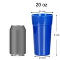 thumbnail image 4 of Youngever 18 Pack Unbreakable Plastic Tumblers 20 Ounce, Unbreakable Plastic Drinking Glasses, Plastic Cups, Set of 18 in 9 Coastal Colors, 4 of 5