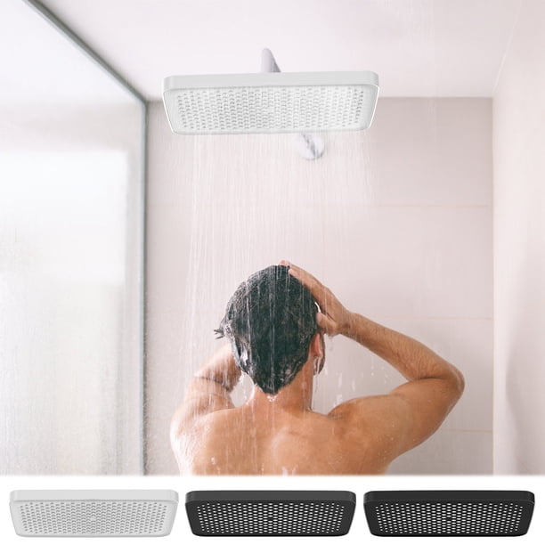 Cabezal de ducha presurizado con panel grande turboalimentado - 30 cm de diámetro - Modos ajustables de lluvia y masaje de rociado - Ajuste universal - Juntas de plástico y goma ABS