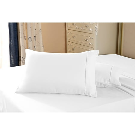1800 Series Double Brushed Microfiber Collection 2pc Queen White
